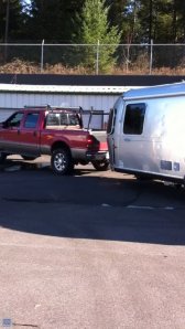 This is Mike backing in to the storage stall. I am in awe of his skills!!!!