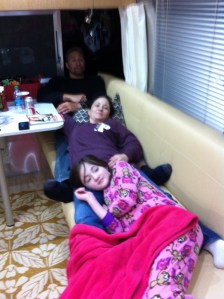 Watching Free Birds on the dvd...yes, there is a TV!